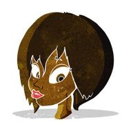 cartoon pretty female face pouting