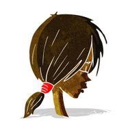 cartoon girl looking thoughtful