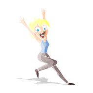 cartoon excited woman N5
