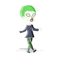 cartoon halloween zombie woman