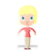 cartoon woman shrugging shoulders N7