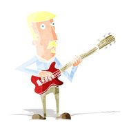cartoon man playing electric guitar
