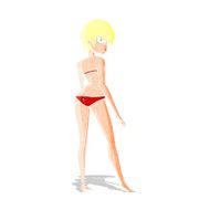 cartoon woman in bikini