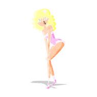 cartoon woman in lingerie