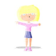 Cartoon Girl Pointing N3