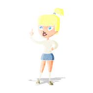cartoon attractive girl with idea