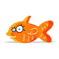 cartoon happy goldfish