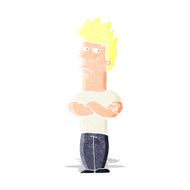 cartoon man sulking