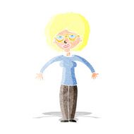 cartoon woman shrugging shoulders N9