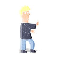 cartoon nervous man waving N3