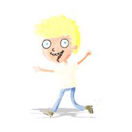 cartoon crazy excited boy
