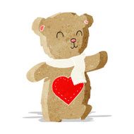 cartoon teddy bear with love heart N11