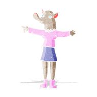 cartoon pointing werewolf woman