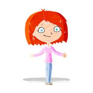 cartoon woman shrugging shoulders N10