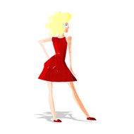 cartoon woman posing in dress N4
