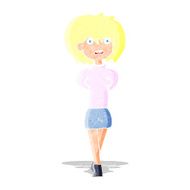 cartoon shocked woman N11