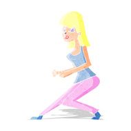 cartoon crazy dancing girl