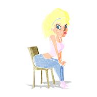cartoon woman posing on chair N5