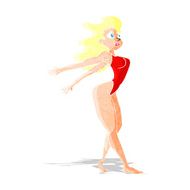 cartoon sexy woman in swimsuit