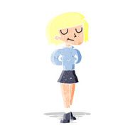 cartoon pleased woman