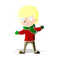 cartoon boy in winter clothes