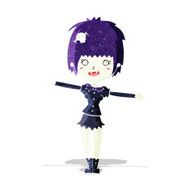 cartoon happy vampire girl