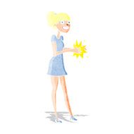 Cartoon Woman Clapping Hands N2