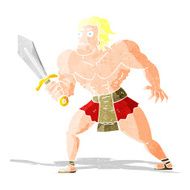 cartoon fantasy hero man