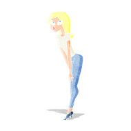 cartoon attractive girl