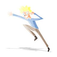 cartoon jumping man
