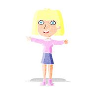 cartoon happy woman pointing N4