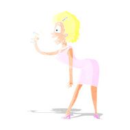 cartoon woman with drink