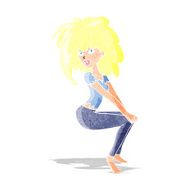 cartoon woman with big hair