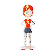 cartoon woman with heavy tattoos