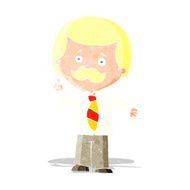 cartoon newsreader man with idea