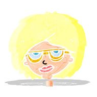 cartoon woman wearing spectacles N6