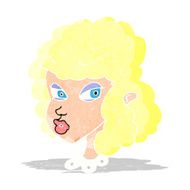 cartoon suspicious woman