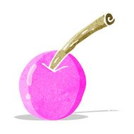 cartoon pink cherry symbol
