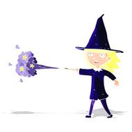 cartoon witch girl casting spell N2