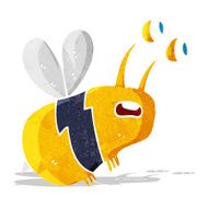 cartoon frightened bee