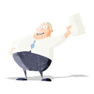cartoon boss waving papers
