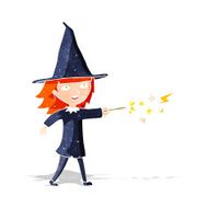cartoon witch girl casting spell N3