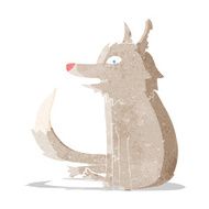 cartoon wolf sitting