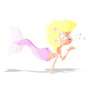 cartoon mermaid blowing kiss