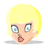 cartoon surprised female face