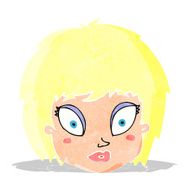 cartoon surprised female face N2