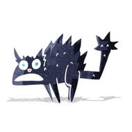 cartoon frightened black cat