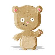 cartoon little teddy bear waving