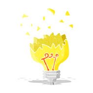 cartoon light bulb exploding