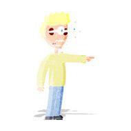 cartoon man with popping out eyes